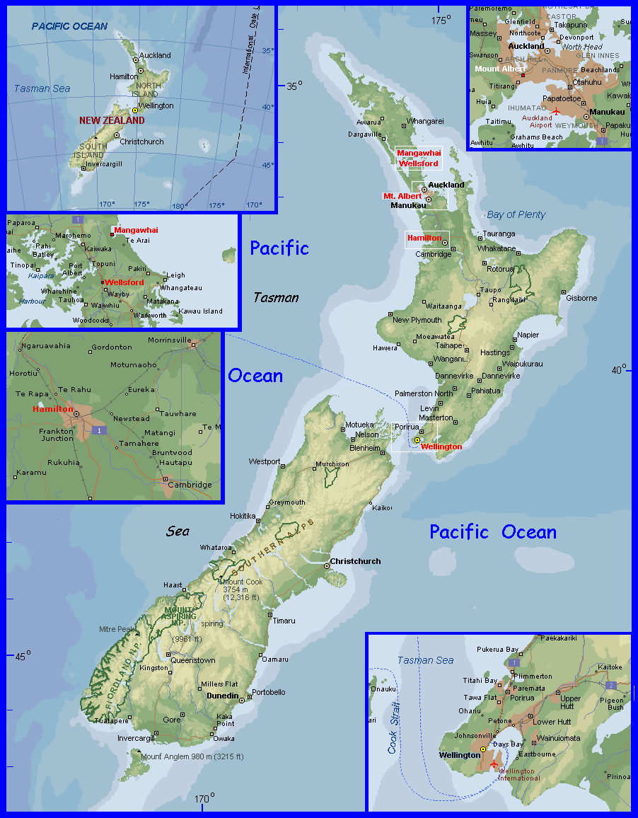 MAP OF NEW ZEALAND