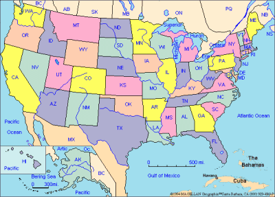 BLANK U.S. MAP   -   FOR YOUR USE